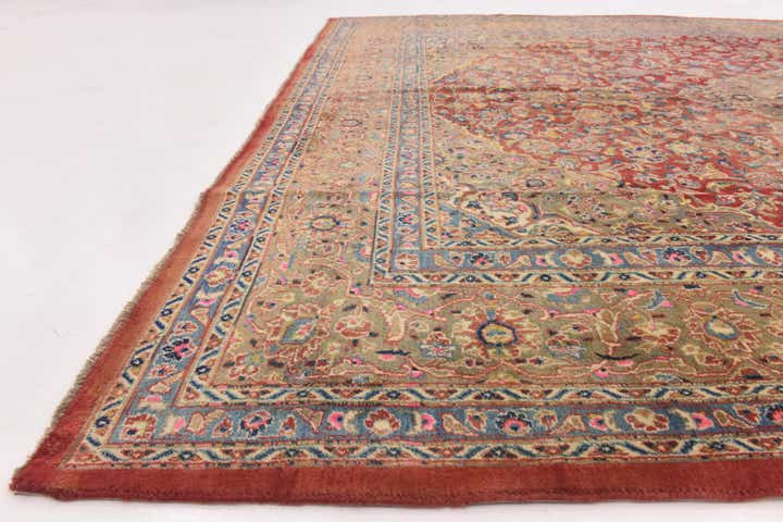 9' 8 x 13' Hand Knotted Mashad Persian Wool Rug