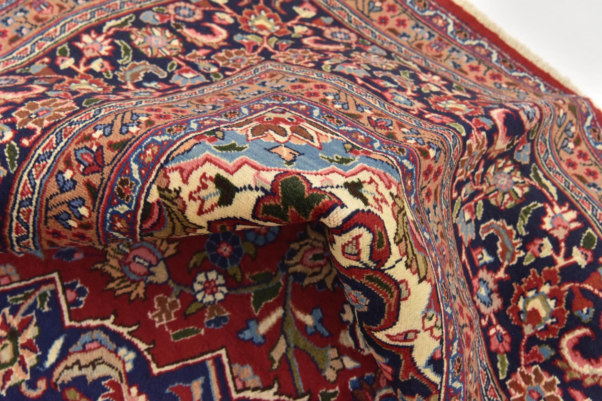 9' 7 x 12' 10 Hand Knotted Mashad Persian Wool Rug