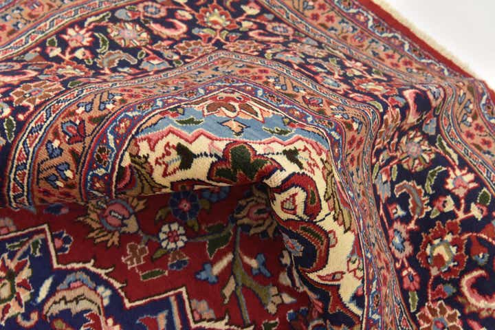 9' 7 x 12' 10 Hand Knotted Mashad Persian Wool Rug