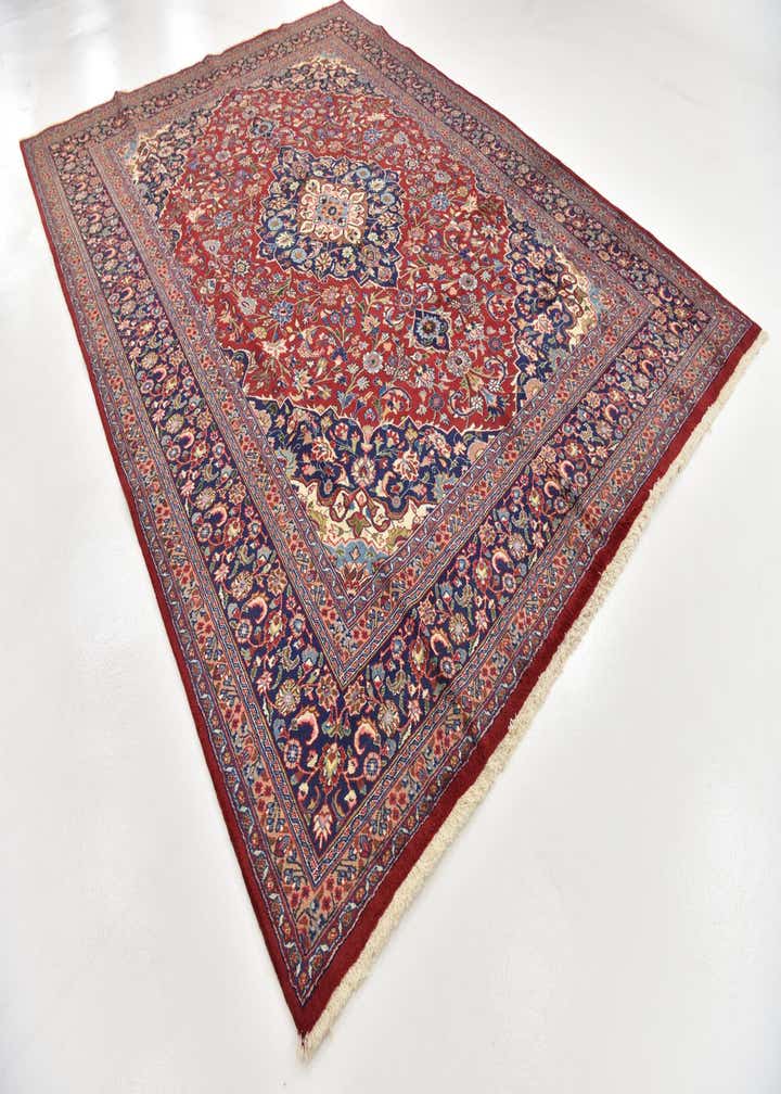 9' 7 x 12' 10 Hand Knotted Mashad Persian Wool Rug