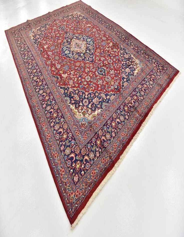 Detail image of 9' 7 x 12' 10 Hand Knotted Mashad Persian Wool Rug