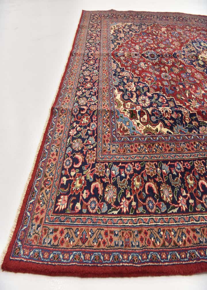 9' 7 x 12' 10 Hand Knotted Mashad Persian Wool Rug