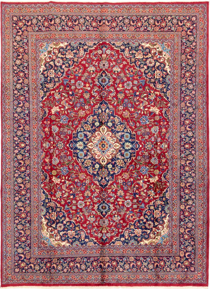 9' 7 x 12' 10 Hand Knotted Mashad Persian Wool Rug