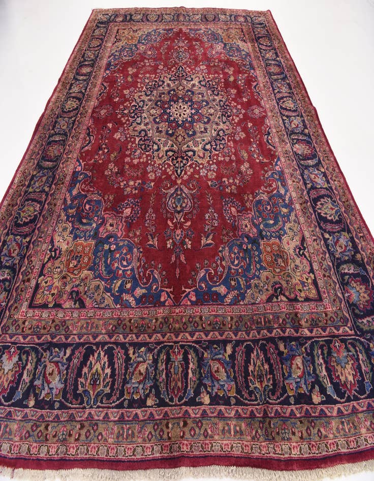 Detail image of 9' 8 x 12' 8  Hand Knotted Mashad Persian Wool Rug