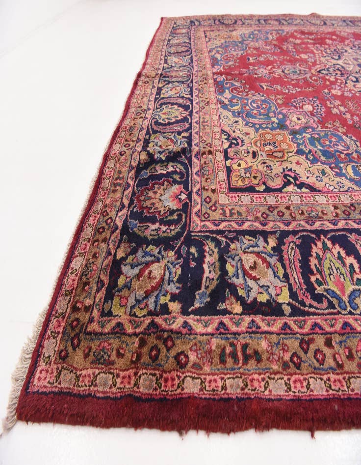 Detail image of 9' 8 x 12' 8  Hand Knotted Mashad Persian Wool Rug