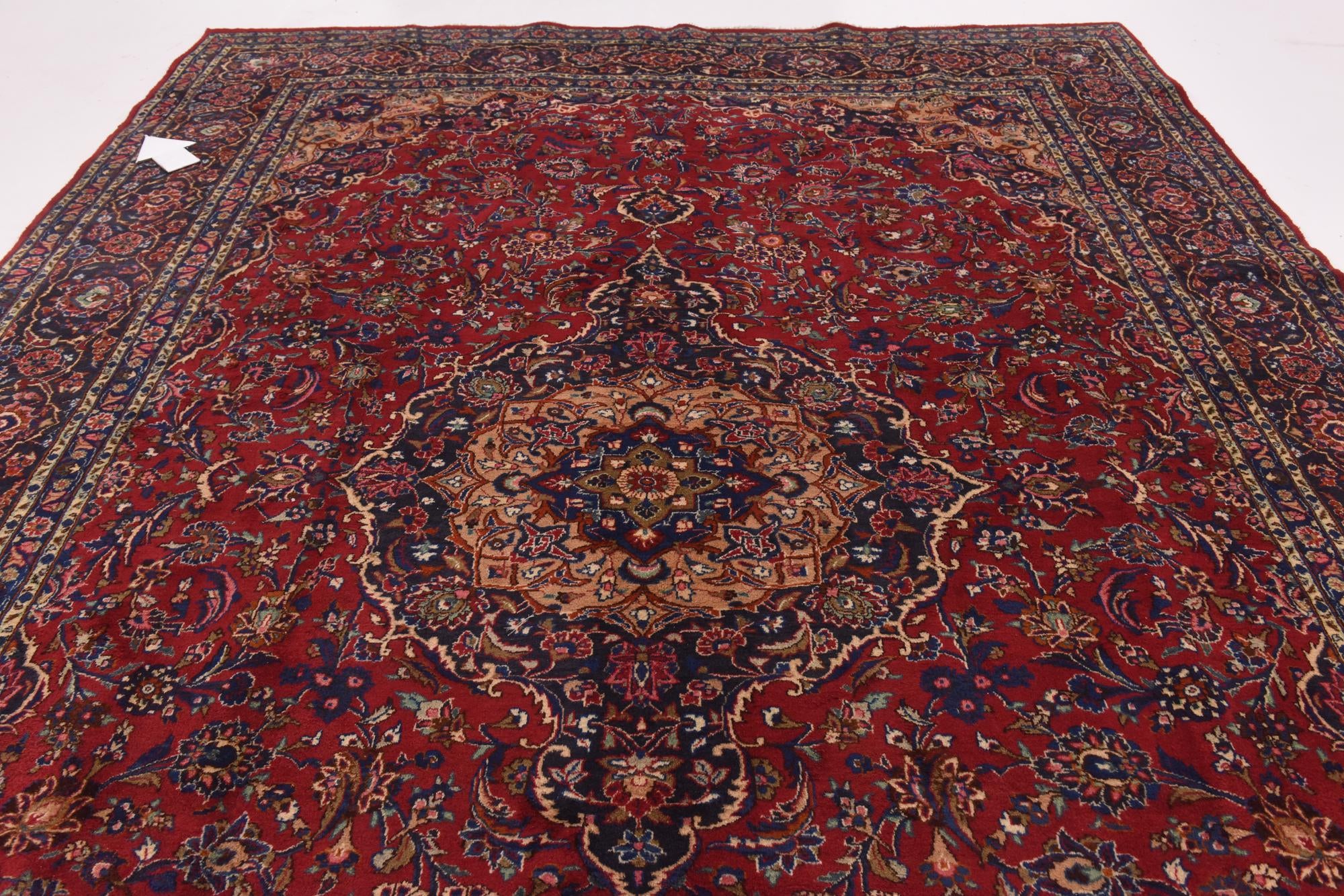 9' 10 x 13' 8 Hand Knotted Mashad Persian Wool Rug