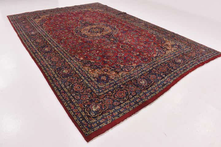 9' 10 x 13' 8 Hand Knotted Mashad Persian Wool Rug