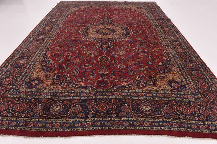 9' 10 x 13' 8 Hand Knotted Mashad Persian Wool Rug