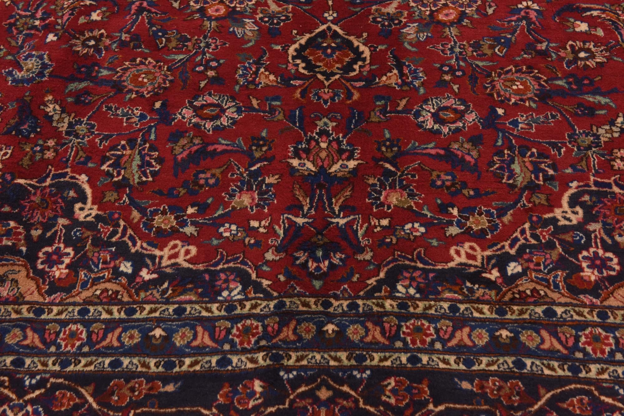 9' 10 x 13' 8 Hand Knotted Mashad Persian Wool Rug