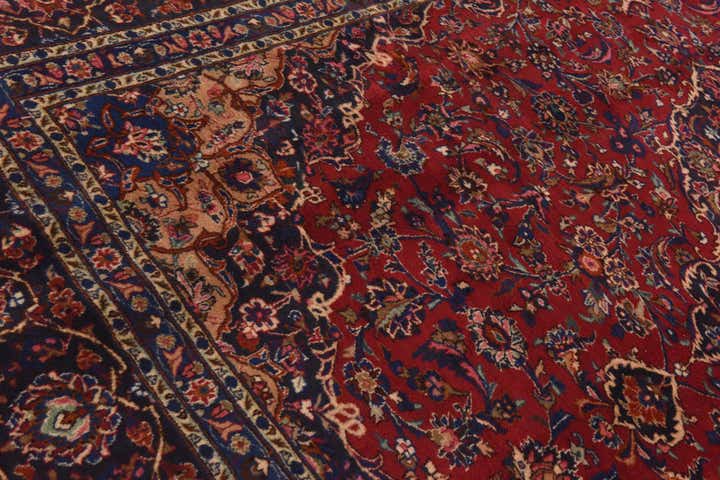 9' 10 x 13' 8 Hand Knotted Mashad Persian Wool Rug