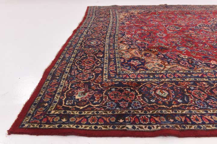 9' 10 x 13' 8 Hand Knotted Mashad Persian Wool Rug