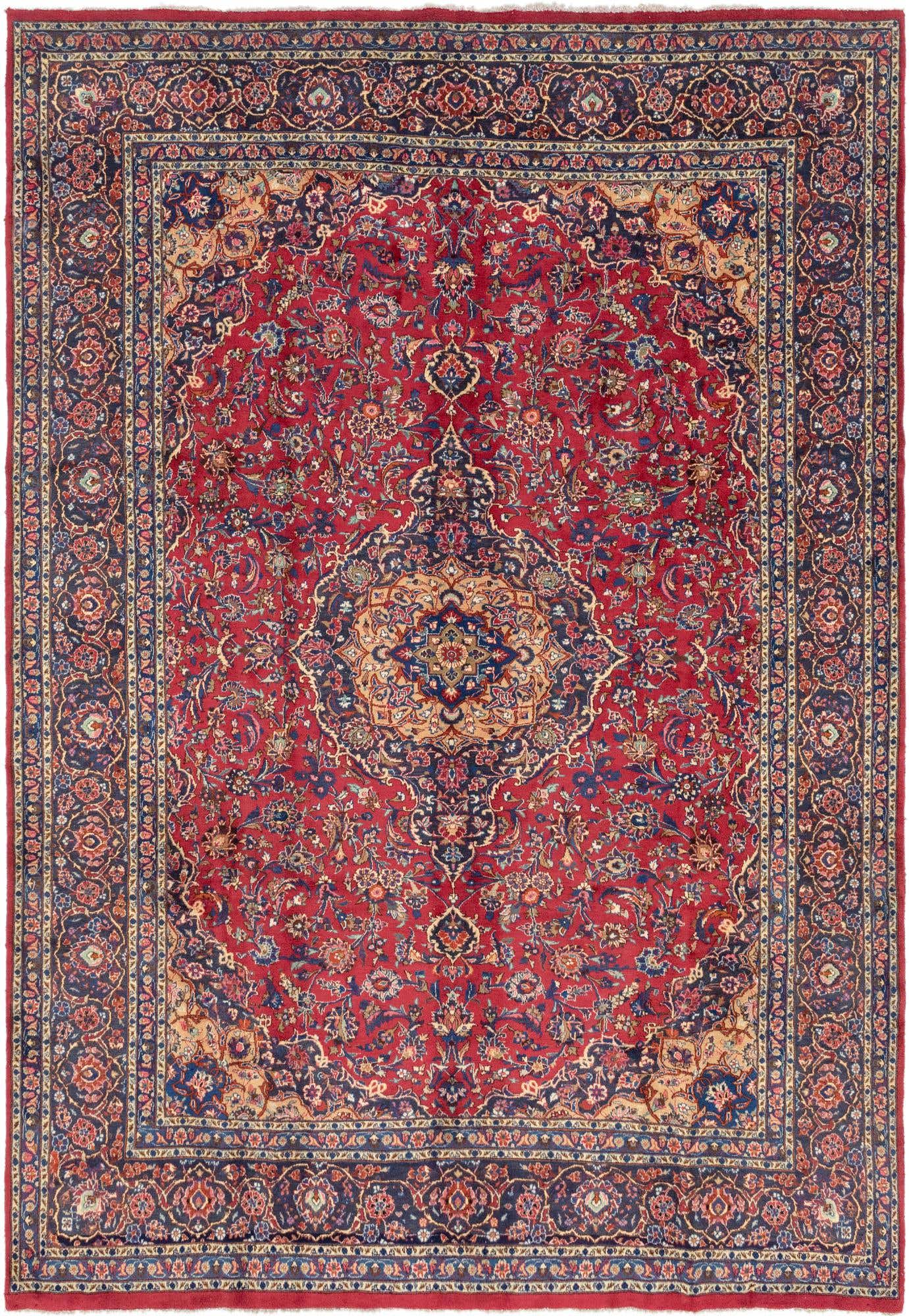 9' 10 x 13' 8 Hand Knotted Mashad Persian Wool Rug