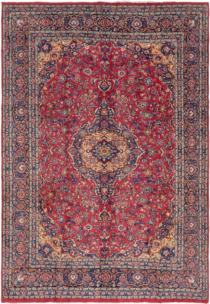 9' 10 x 13' 8 Hand Knotted Mashad Persian Wool Rug