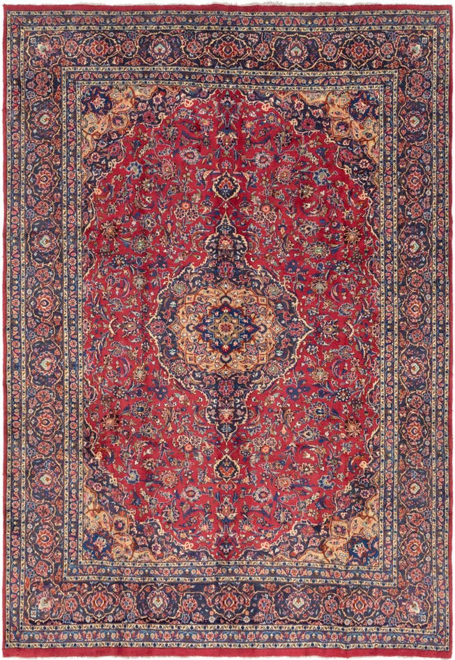 Detail image of 9' 10 x 13' 8 Hand Knotted Mashad Persian Wool Rug