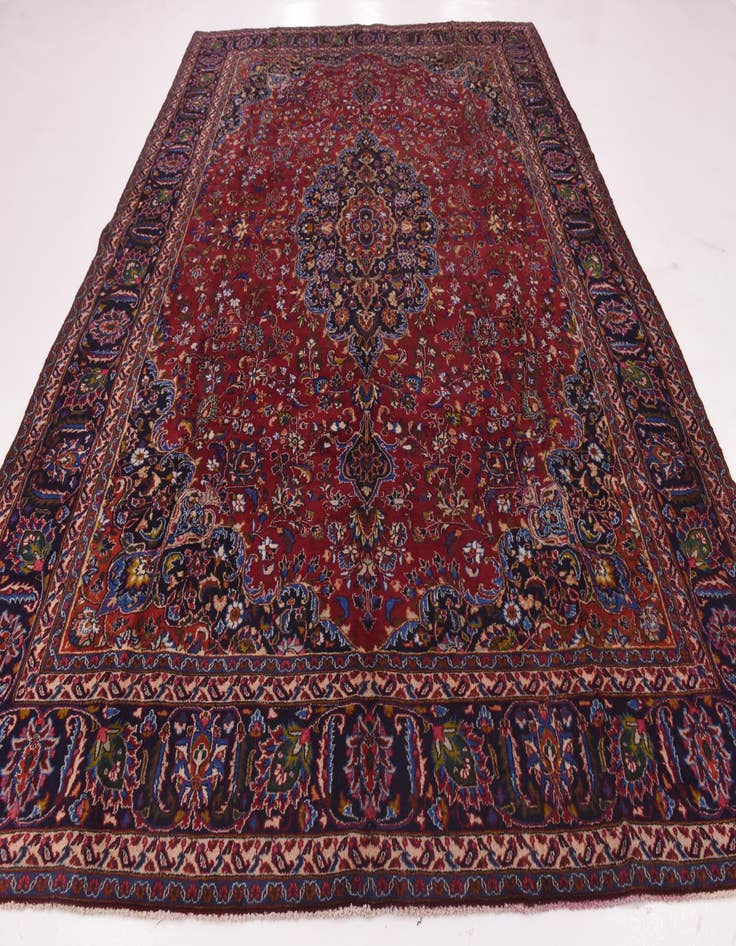 Detail image of 9' 8 x 12' 10 Hand Knotted Mashad Persian Wool Rug