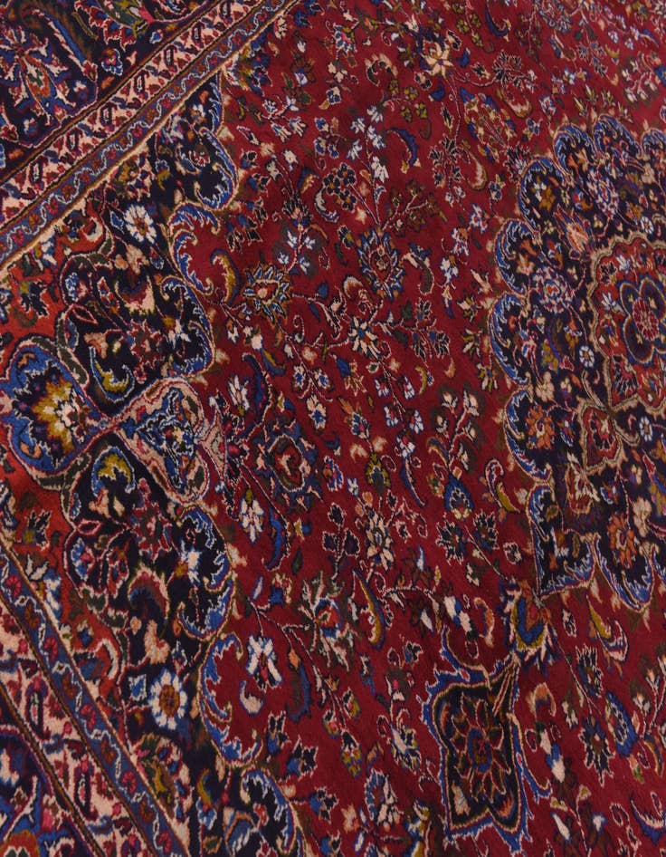 Detail image of 9' 8 x 12' 10 Hand Knotted Mashad Persian Wool Rug