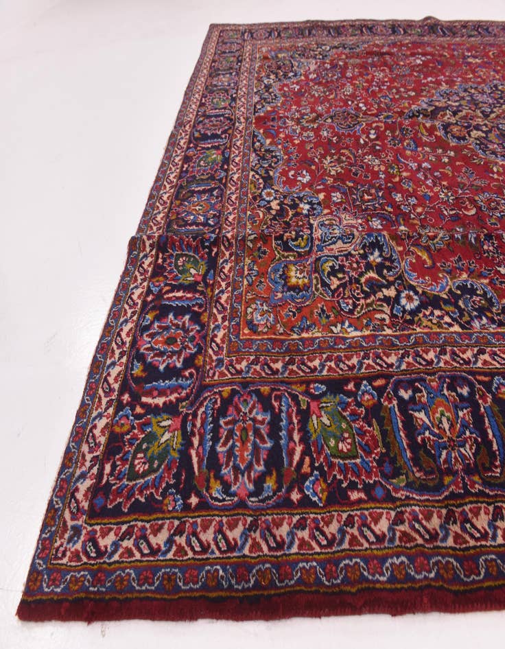 Detail image of 9' 8 x 12' 10 Hand Knotted Mashad Persian Wool Rug