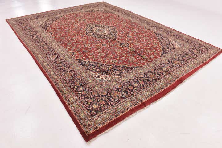 9' 8 x 12' 8 Hand Knotted Mashad Persian Wool Rug