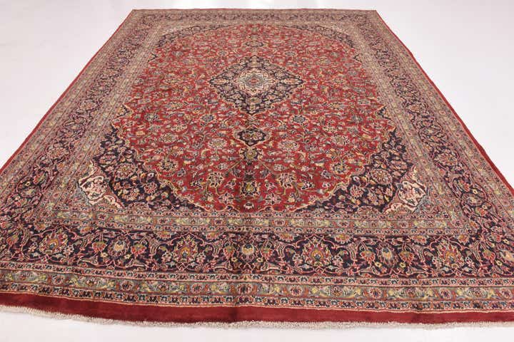9' 8 x 12' 8 Hand Knotted Mashad Persian Wool Rug
