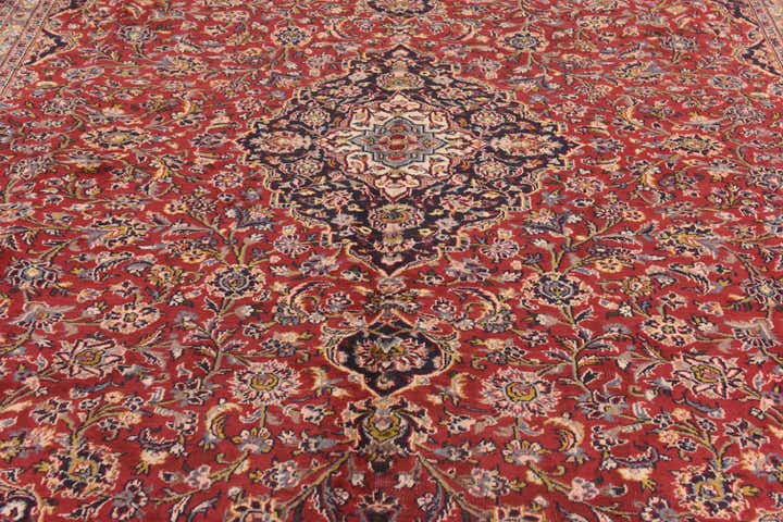 9' 8 x 12' 8 Hand Knotted Mashad Persian Wool Rug