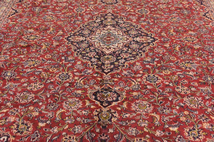 Detail image of 9' 8 x 12' 8 Hand Knotted Mashad Persian Wool Rug