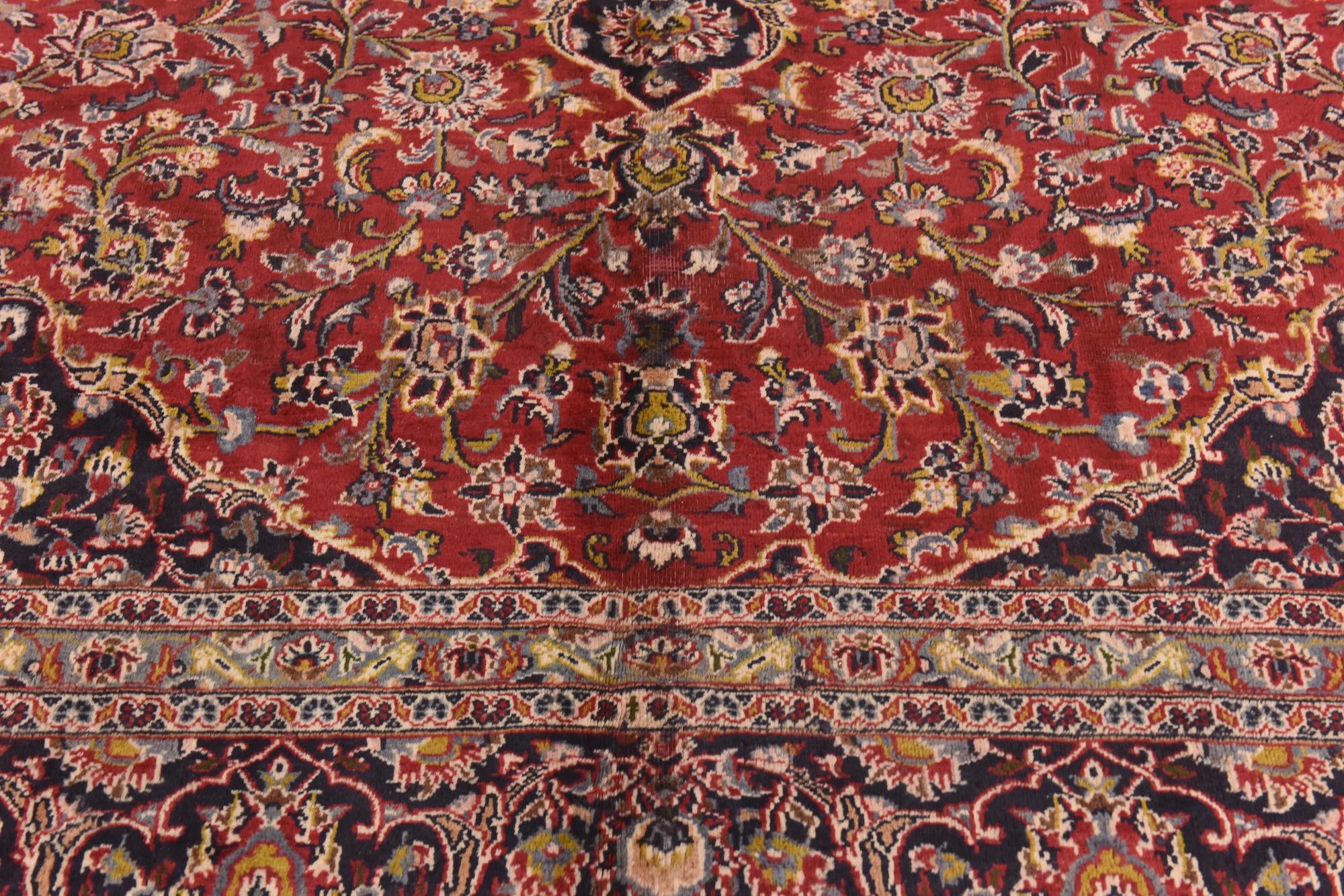 9' 8 x 12' 8 Hand Knotted Mashad Persian Wool Rug