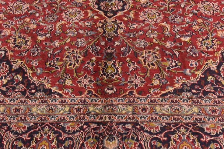 Detail image of 9' 8 x 12' 8 Hand Knotted Mashad Persian Wool Rug