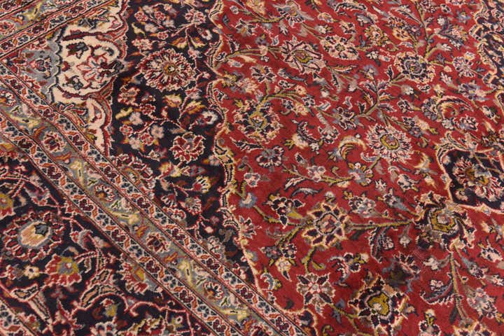 9' 8 x 12' 8 Hand Knotted Mashad Persian Wool Rug