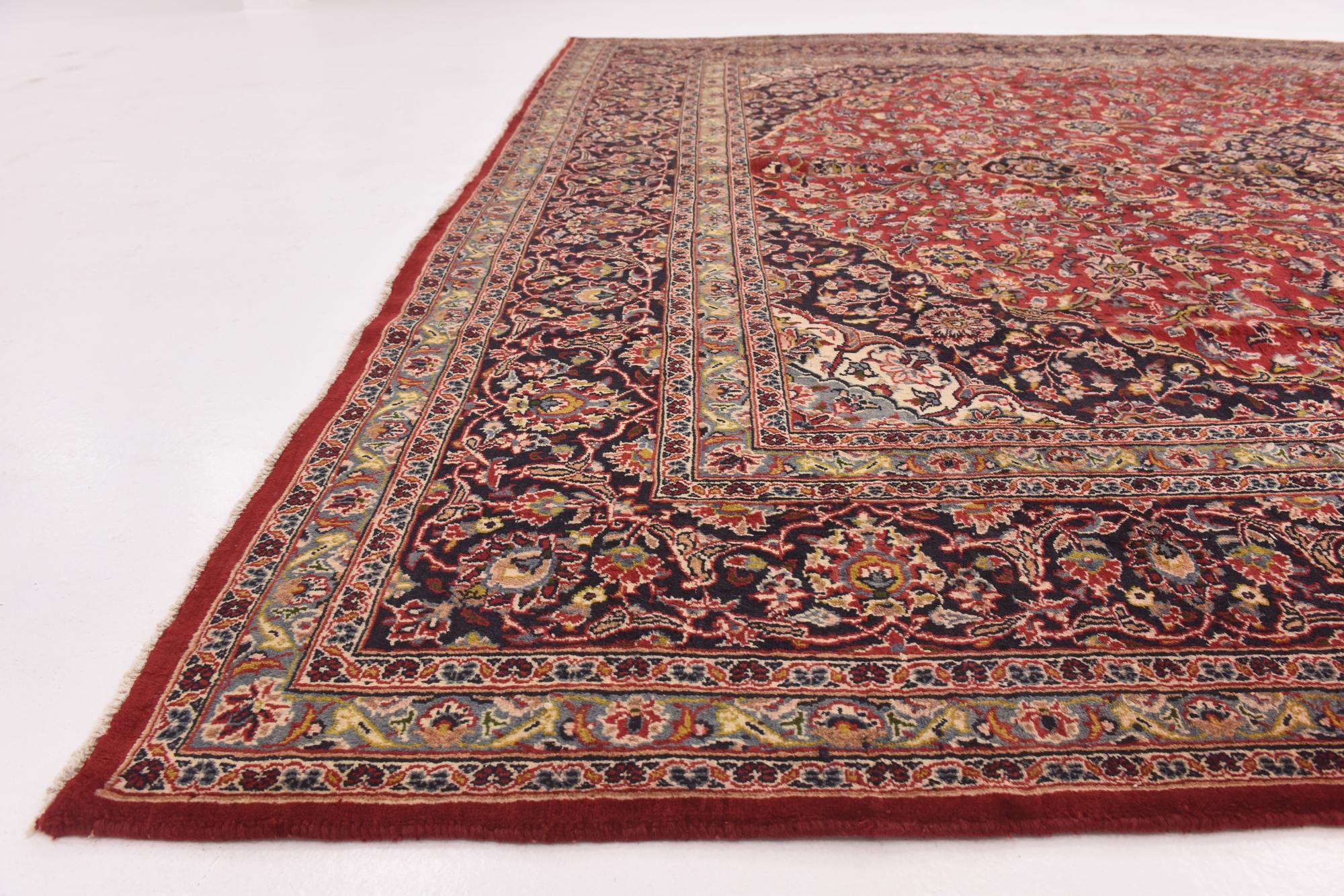 9' 8 x 12' 8 Hand Knotted Mashad Persian Wool Rug