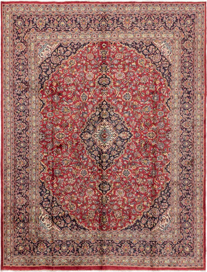 9' 8 x 12' 8 Hand Knotted Mashad Persian Wool Rug