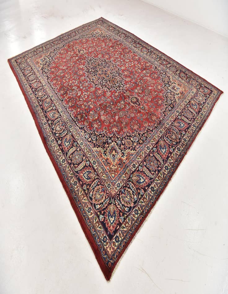 Detail image of 9' 9 x 12' 10  Hand Knotted Mashad Persian Wool Rug