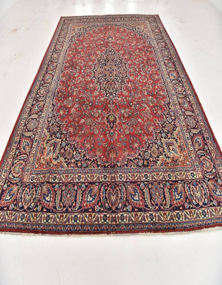 Detail image of 9' 9 x 12' 10  Hand Knotted Mashad Persian Wool Rug