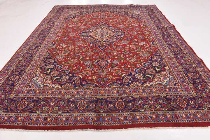 9' 8 x 12' 8 Hand Knotted Mashad Persian Wool Rug