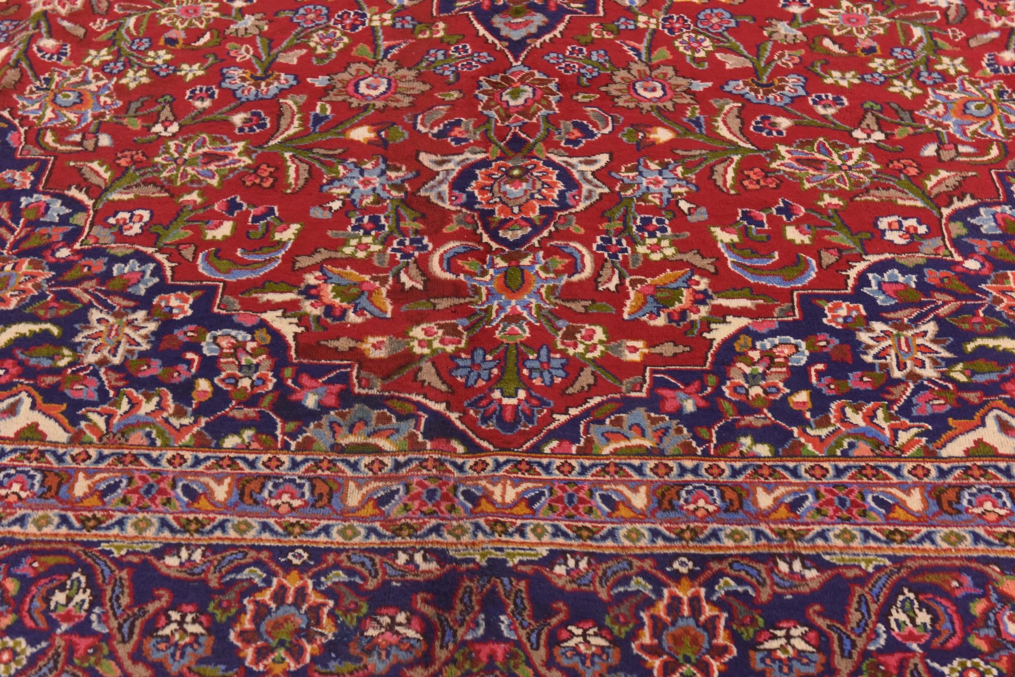 9' 8 x 12' 8 Hand Knotted Mashad Persian Wool Rug