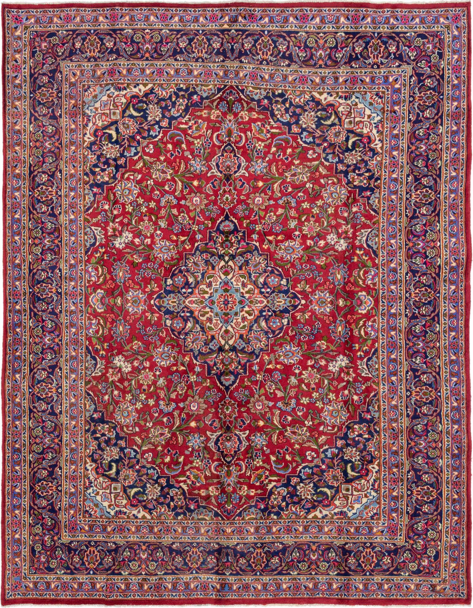 9' 8 x 12' 8 Hand Knotted Mashad Persian Wool Rug