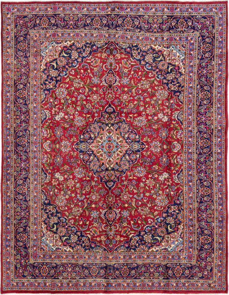 Detail image of 9' 8 x 12' 8 Hand Knotted Mashad Persian Wool Rug