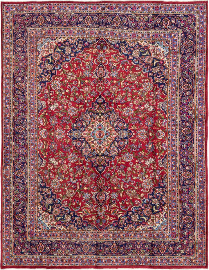 9' 8 x 12' 8 Hand Knotted Mashad Persian Wool Rug