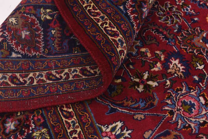 9' 8 x 13' Hand Knotted Mashad Persian Wool Rug