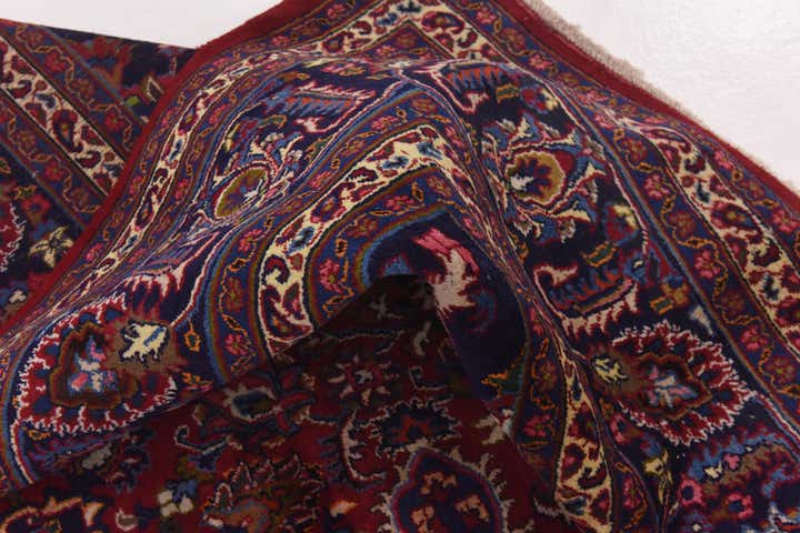 9' 8 x 13' Hand Knotted Mashad Persian Wool Rug
