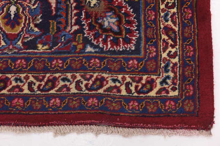 9' 8 x 13' Hand Knotted Mashad Persian Wool Rug