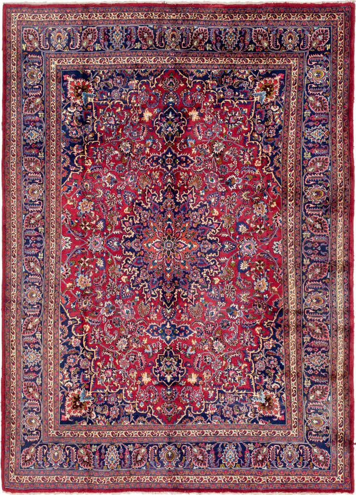 9' 8 x 13' Hand Knotted Mashad Persian Wool Rug
