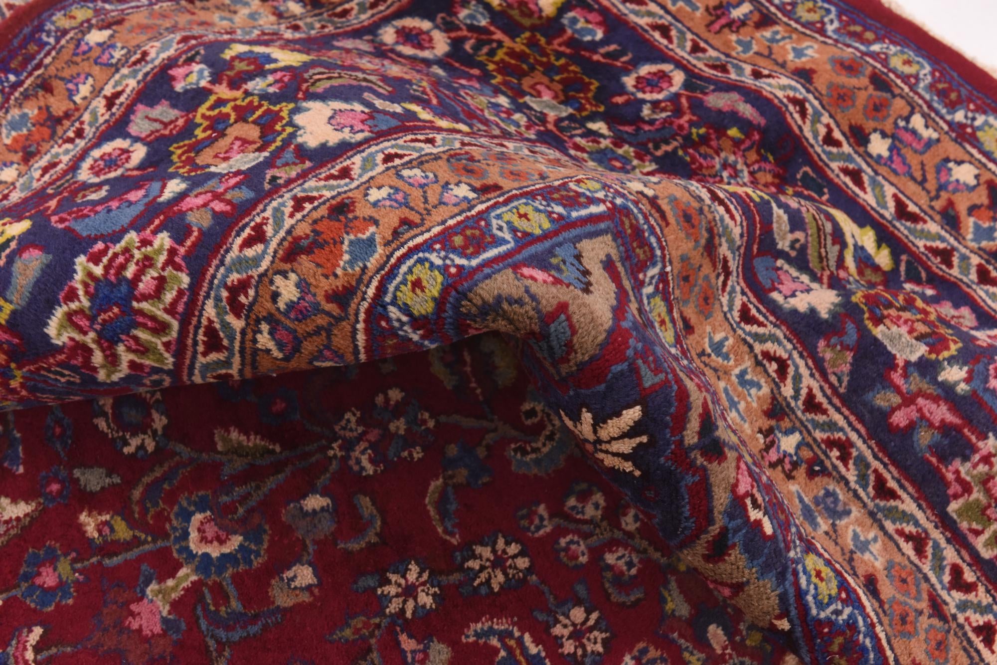 10' x 12' 6 Hand Knotted Mashad Persian Wool Rug