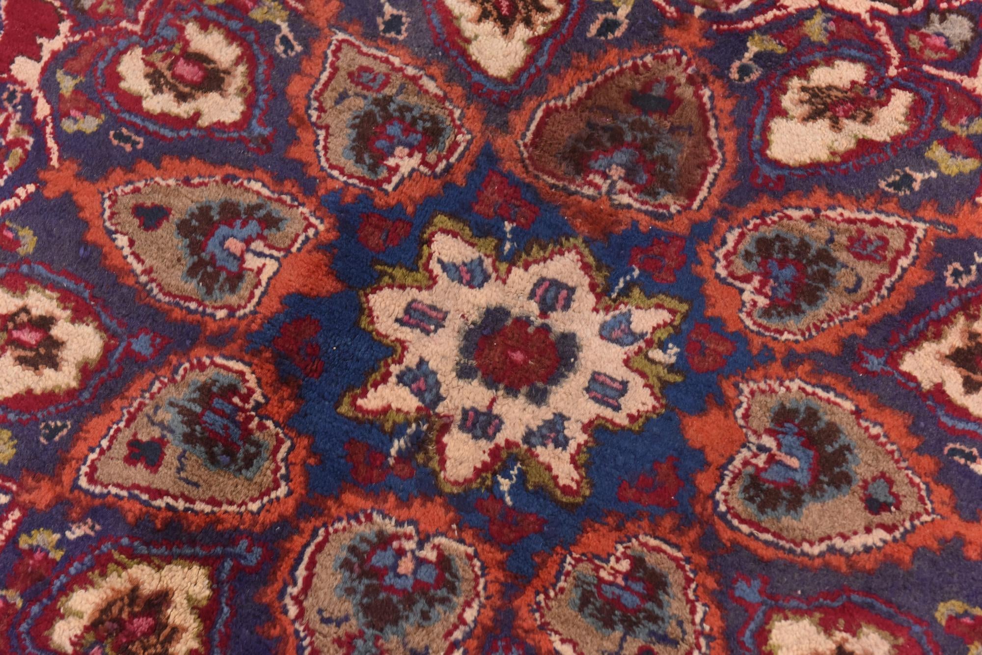 10' x 12' 6 Hand Knotted Mashad Persian Wool Rug