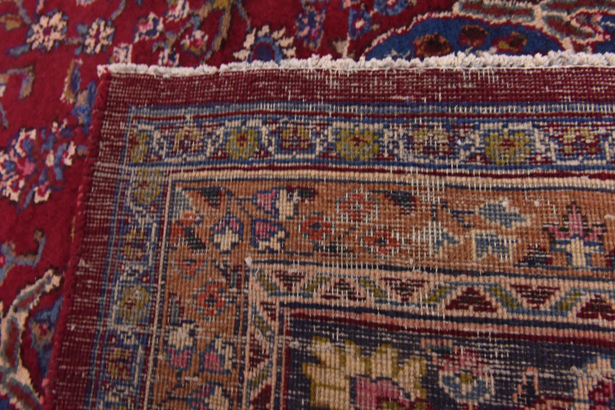 10' x 12' 6 Hand Knotted Mashad Persian Wool Rug