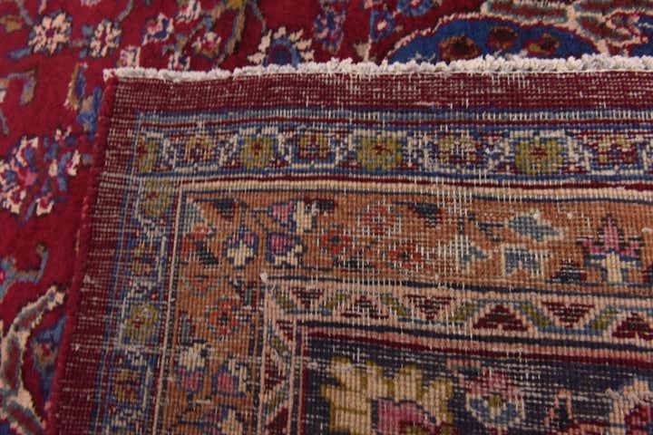 10' x 12' 6 Hand Knotted Mashad Persian Wool Rug