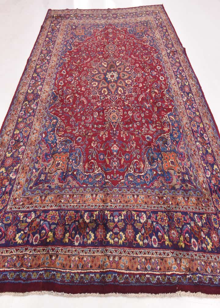 10' x 12' 6 Hand Knotted Mashad Persian Wool Rug