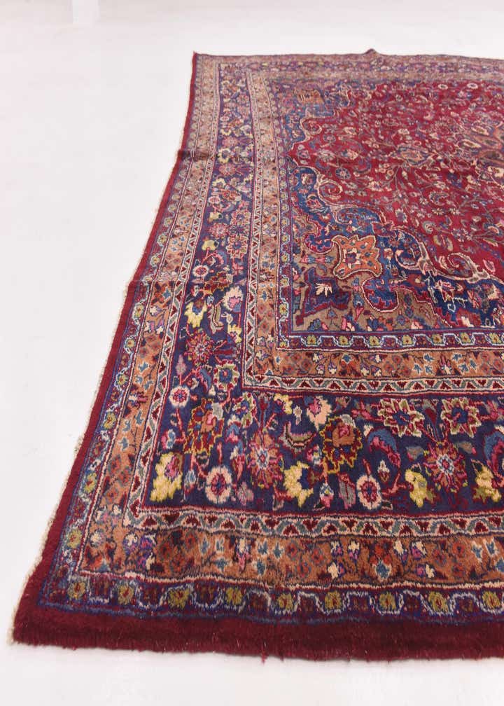 10' x 12' 6 Hand Knotted Mashad Persian Wool Rug