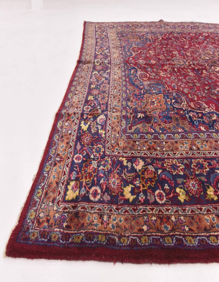 Detail image of 10' x 12' 6 Hand Knotted Mashad Persian Wool Rug