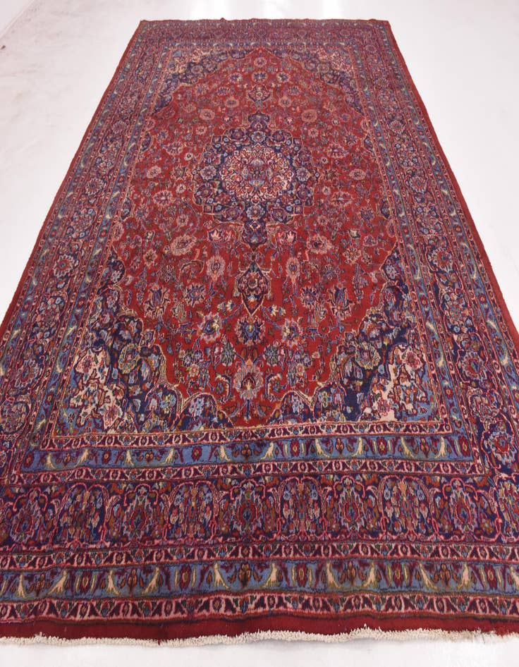 Detail image of 10' x 12' 10  Hand Knotted Mashad Persian Wool Rug