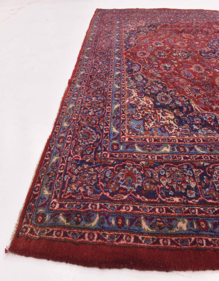 Detail image of 10' x 12' 10  Hand Knotted Mashad Persian Wool Rug